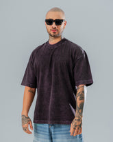 Camiseta Oversize Básica Lavanda Acid Wash